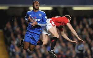 Evans v Drogba Evans v Drogba