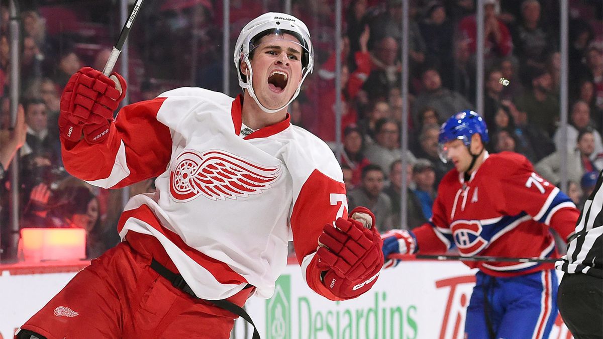 dylan larkin celebrates