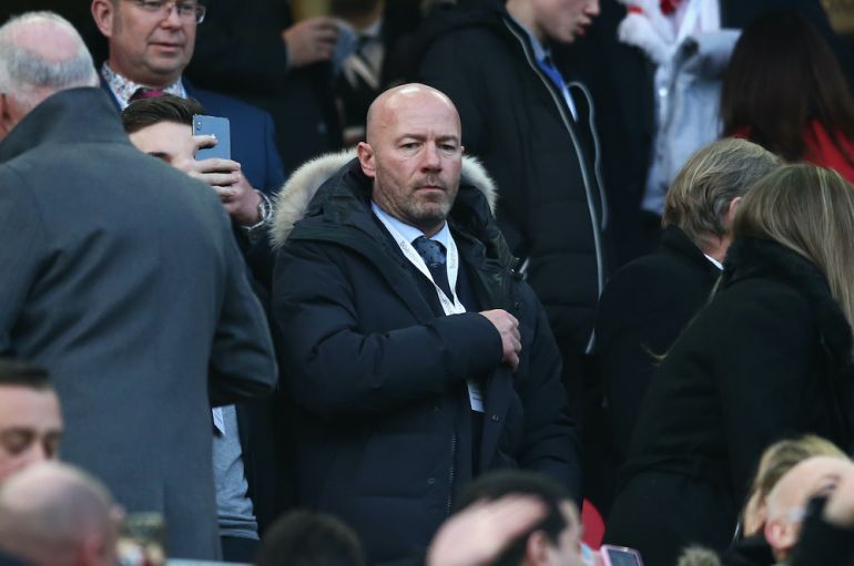 Alan Shearer looking on from the stands