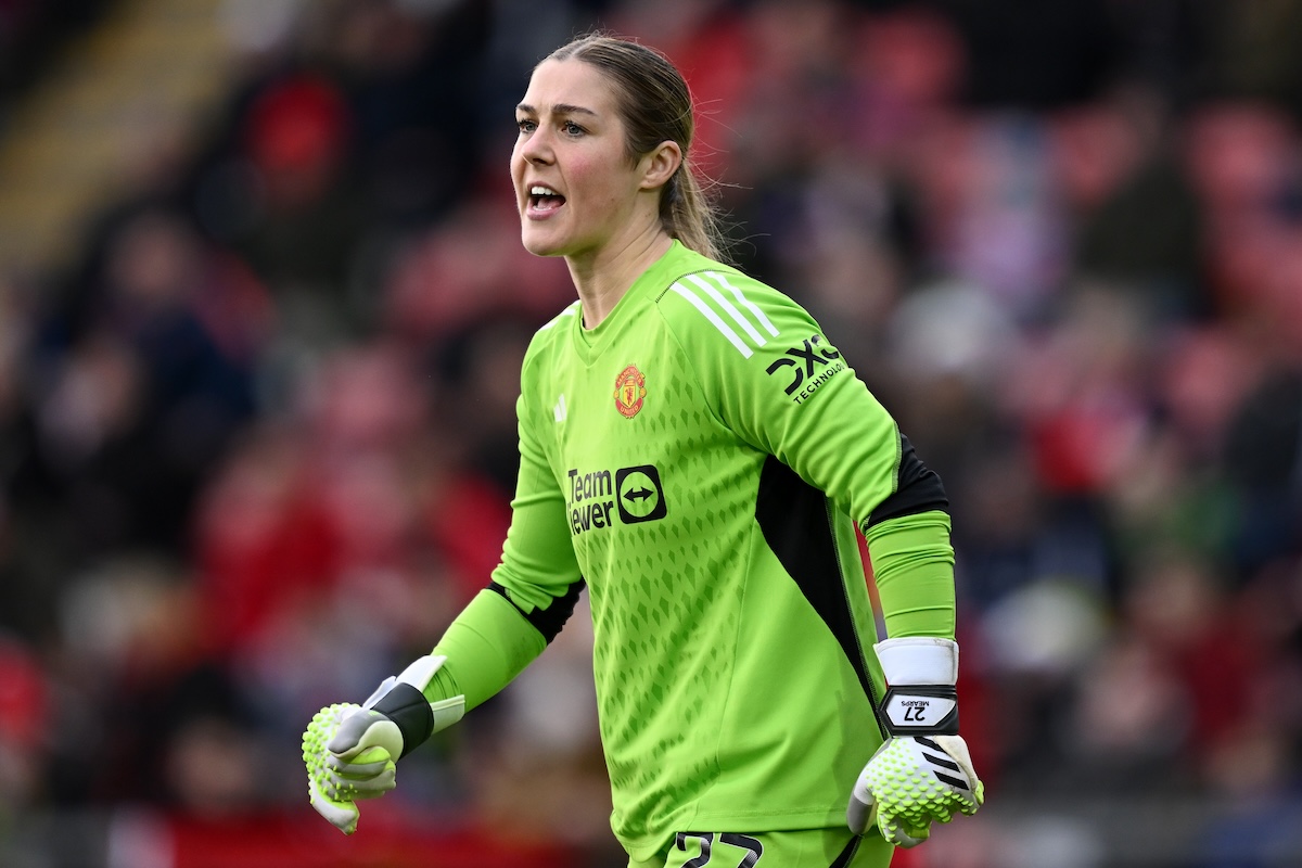 Mary Earps in action for Man United.