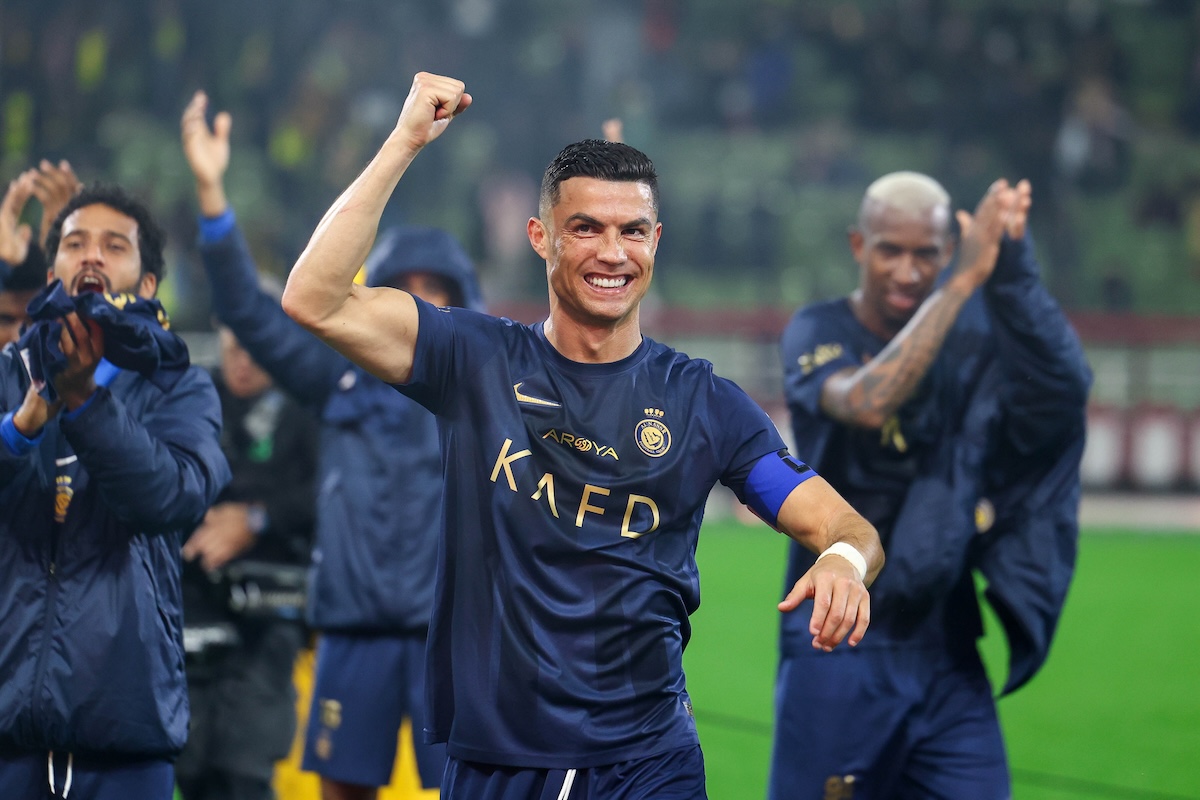 Cristiano Ronaldo celebrating Al-Nassr win