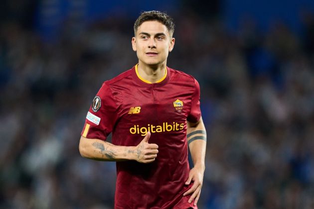 Paulo Dybala on the pitch for Roma