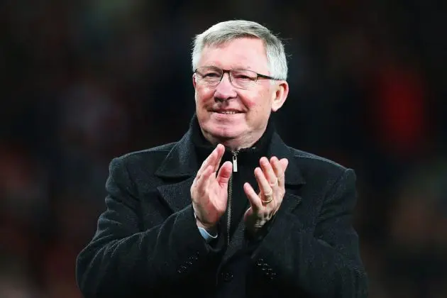Sir Alex Fergusson applauding Man Utd fans