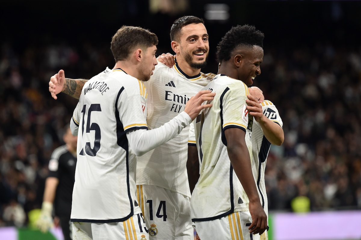 Real Madrid players celebrating