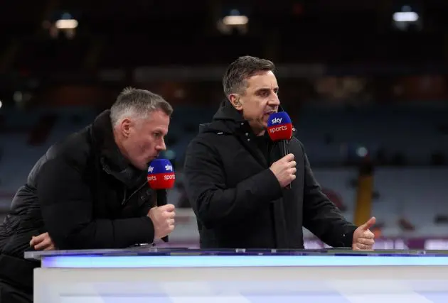 Gary Neville doing punditry on Sky Sports