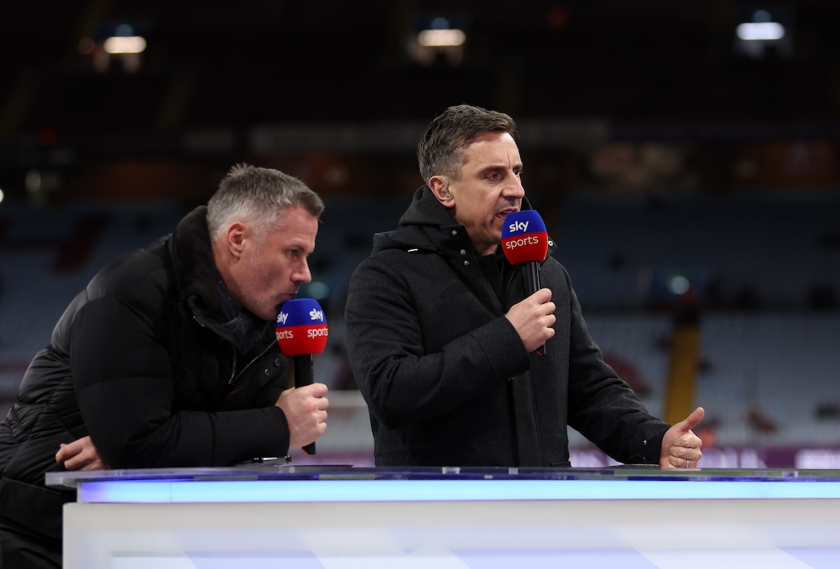 Gary Neville doing punditry on Sky Sports