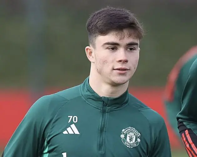 Harry Amass in Man Utd training