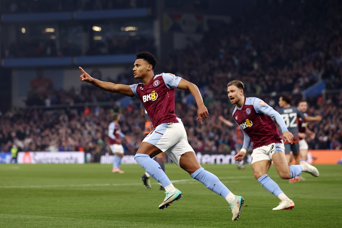 Ollie Watkins celebrates scoring for Aston Villa