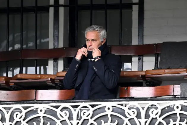 Jose Mourinho looking on from the stands