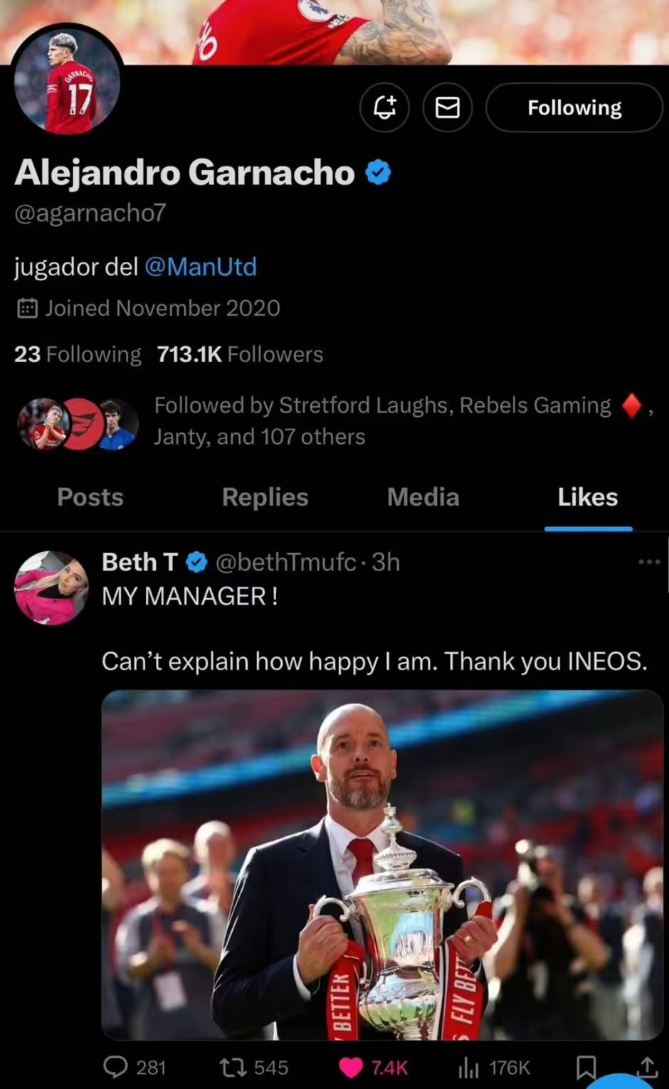 Man United Erik ten Hag Alejandro Garnacho