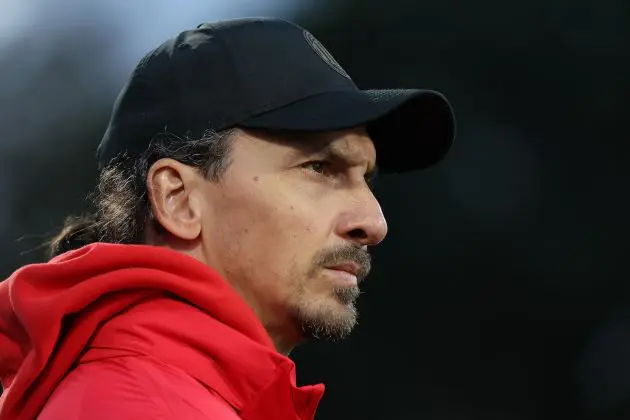 PERTH, AUSTRALIA - MAY 30: Zlatan Ibrahimovic looks on during an AC Milan open training session at HBF Park on May 30, 2024 in Perth, Australia.
