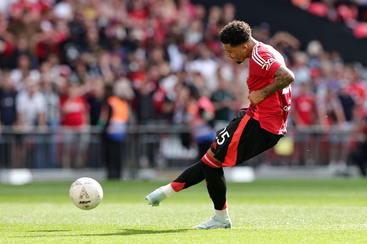 Jadon Sancho kicking the ball