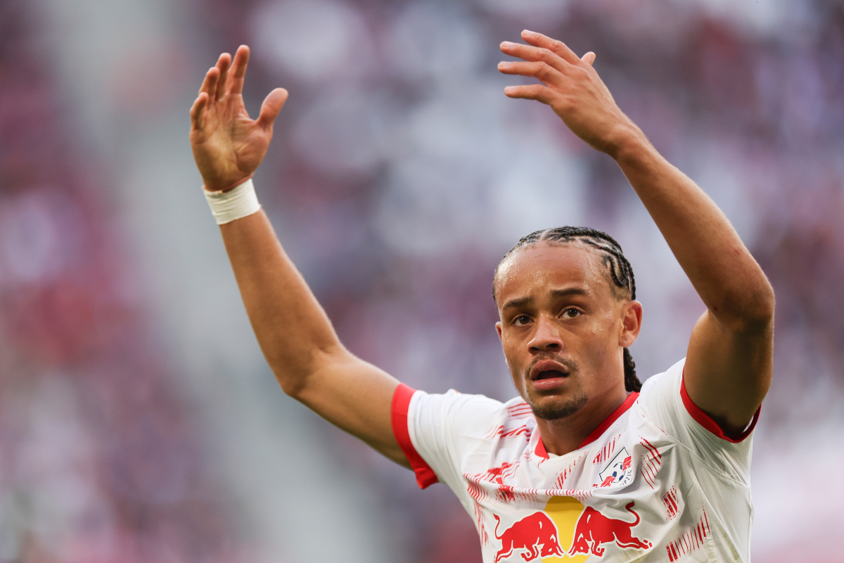 Xavi Simons on the pitch for RB Leipzig