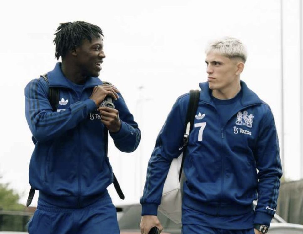 Mainoo & Garnacho in Man Utd training