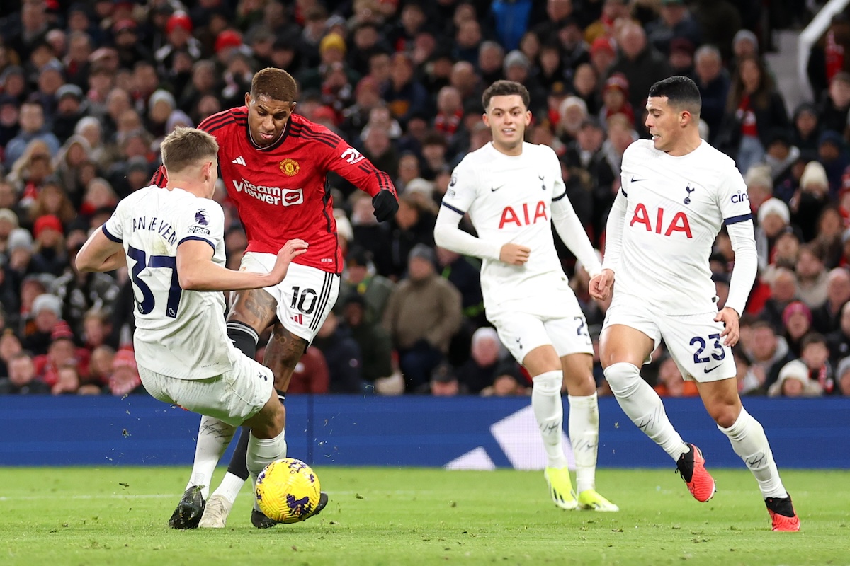 Rashford scoring against Spurs