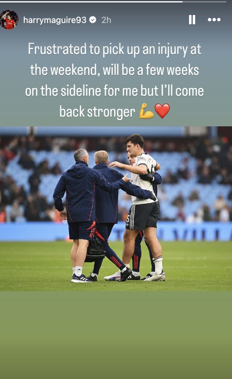 Harry Maguire picks up new injury against Aston Villa