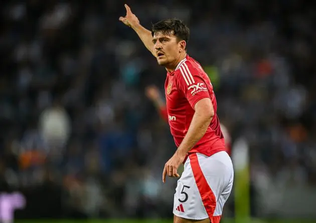 Harry Maguire defending Man United colors
