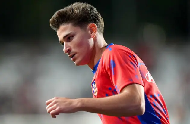 Julian Alvarez on the pitch for Atletico Madrid