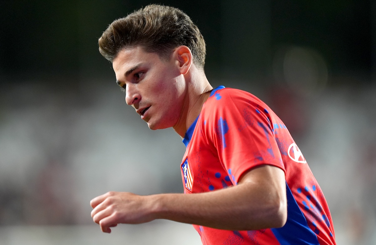 Julian Alvarez on the pitch for Atletico Madrid