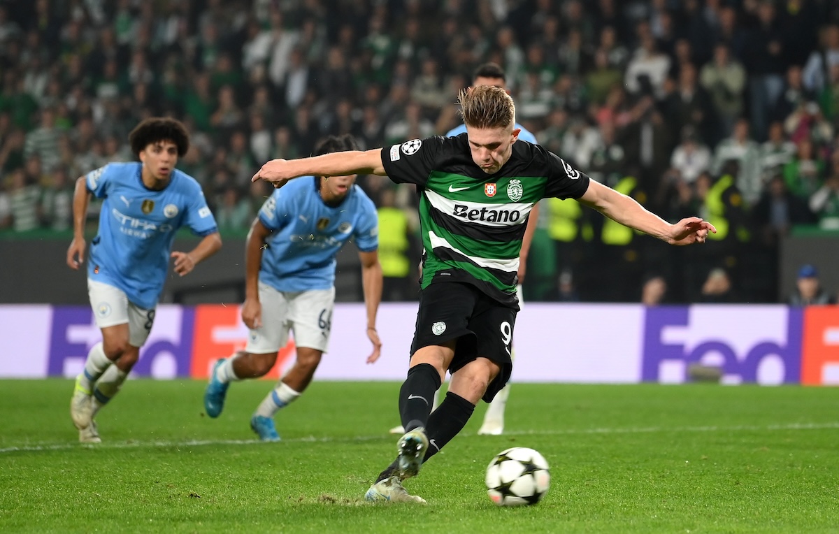 Viktor Gyokeres scores hat-trick against Man City in the Champions League