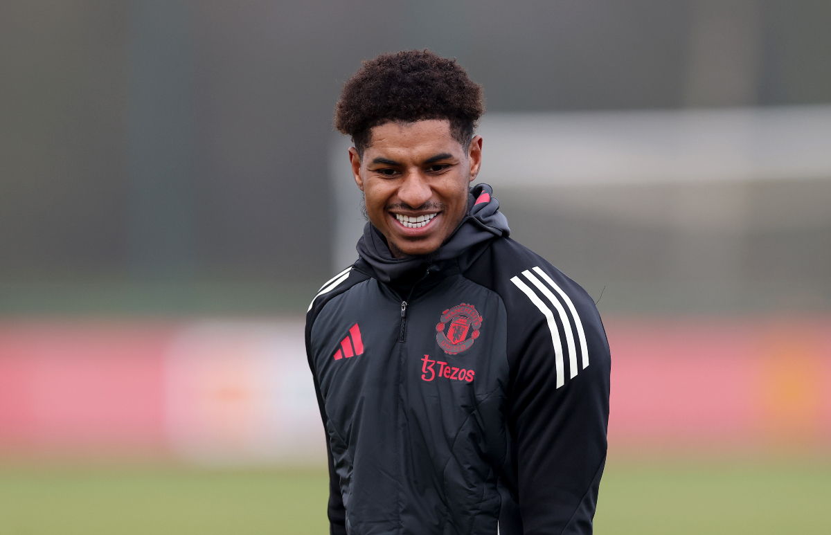 Marcus Rashford in Man Utd training