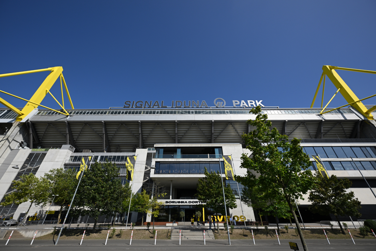 A general view outside Borussia Dortmund’s Signal Iduna Park.