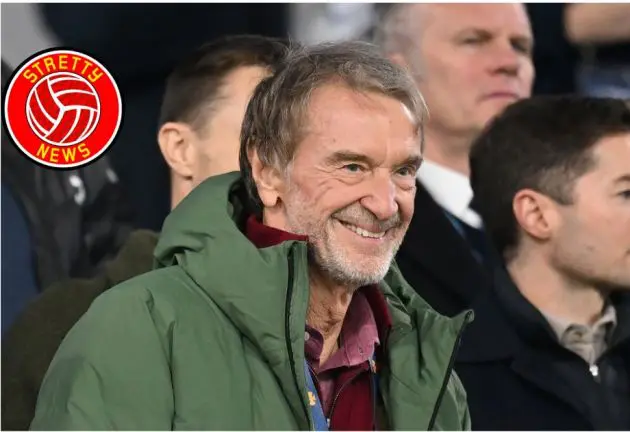 Sir Jim Ractliffe smiling while watching Man Utd from the stands