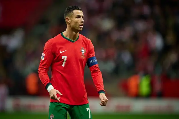 Cristiano Ronaldo in action for Portugal