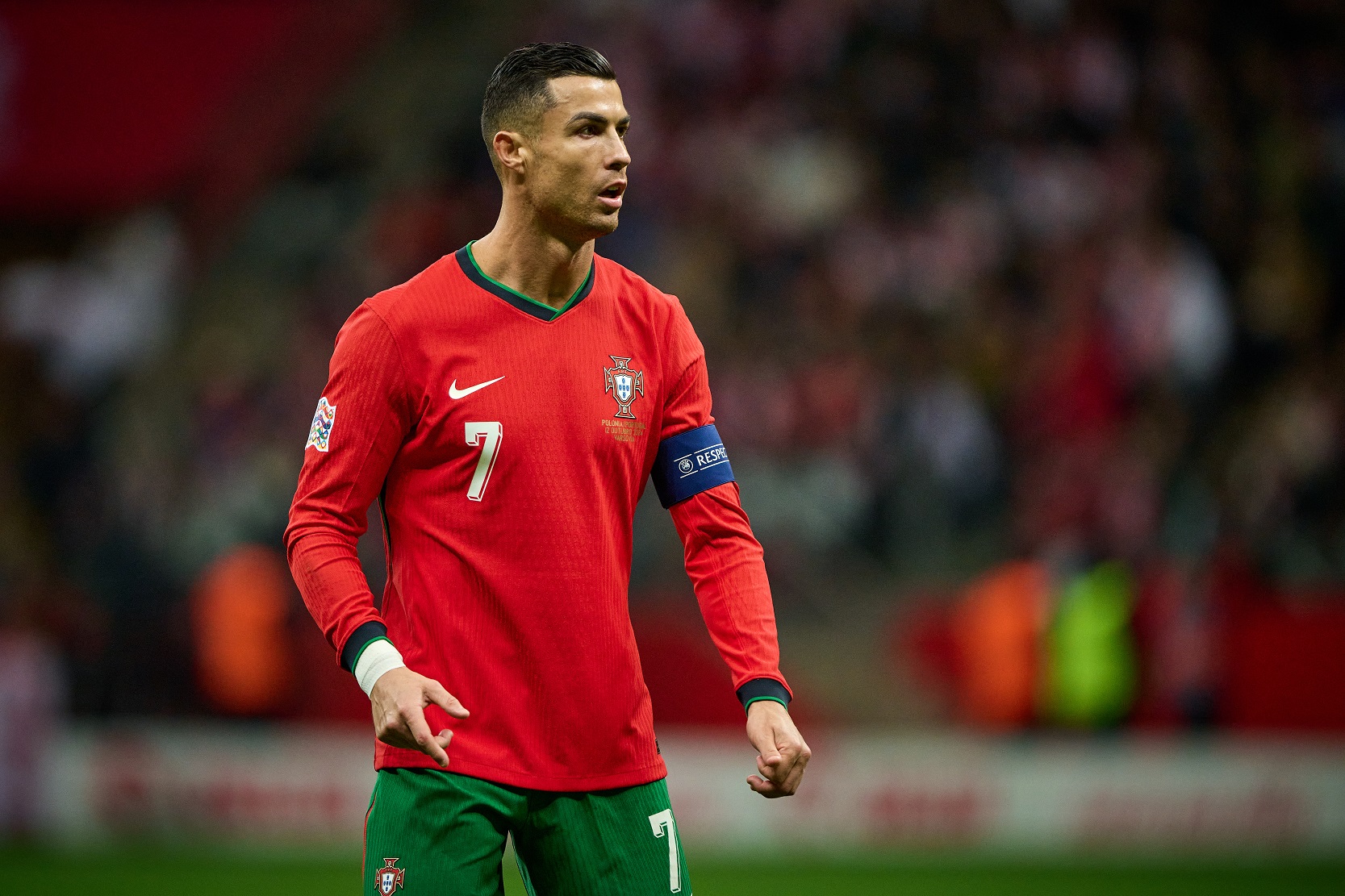 Cristiano Ronaldo in action for Portugal