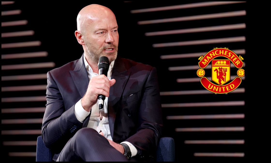 Alan Shearer takes part in an interview during a Premier League Hall of Fame event.