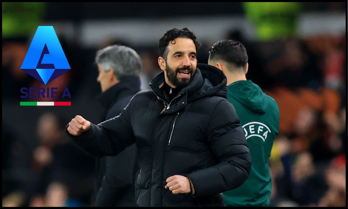 Ruben Amorim celebrates Bruno Fernandes’ goal vs Real Sociedad at Old Trafford.