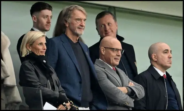 INEOS chiefs watch on from the stands at Villa Park.