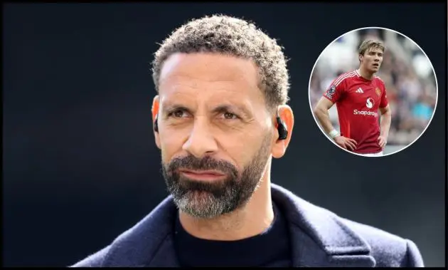 Rio Ferdinand looks on while on punditry at St. James’ Park.