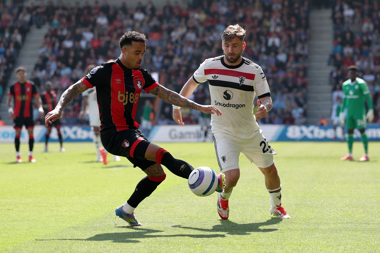 Luke Shaw in action for Man United
