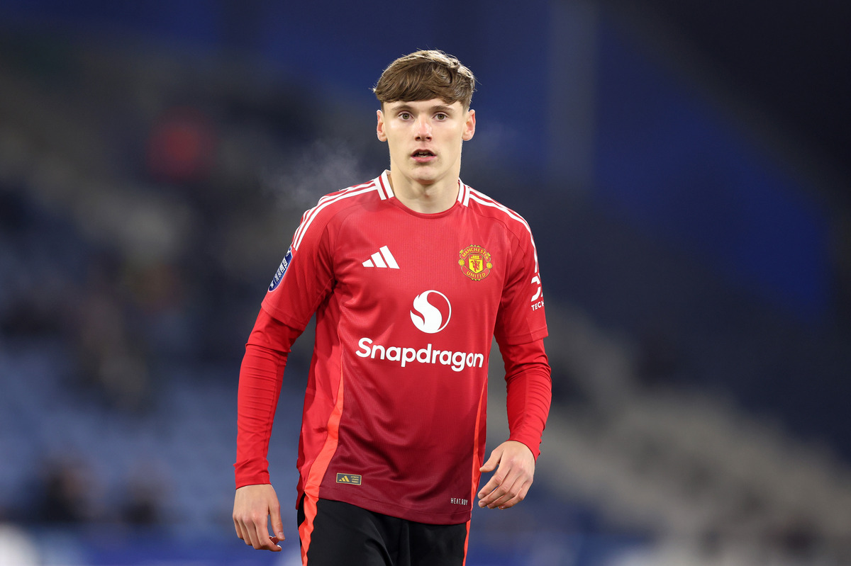 Jack Moorhouse in action for Man United