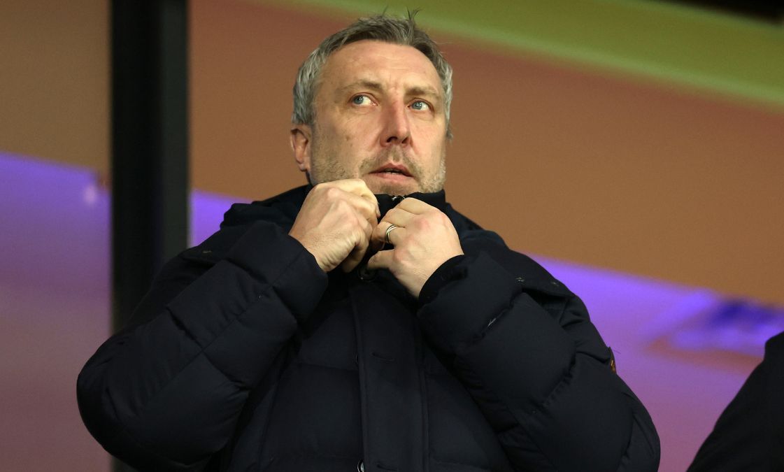 Jason Wilcox watching from the stands