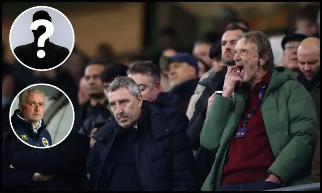 Sir Jim Ratcliffe in the stands alongside Man Utd's technical director Jason Wilcox