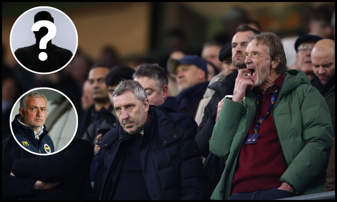 Sir Jim Ratcliffe in the stands alongside Man Utd's technical director Jason Wilcox