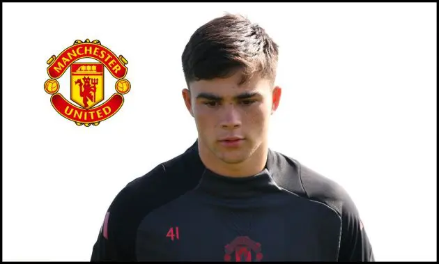 Harry Amass in Man Utd training