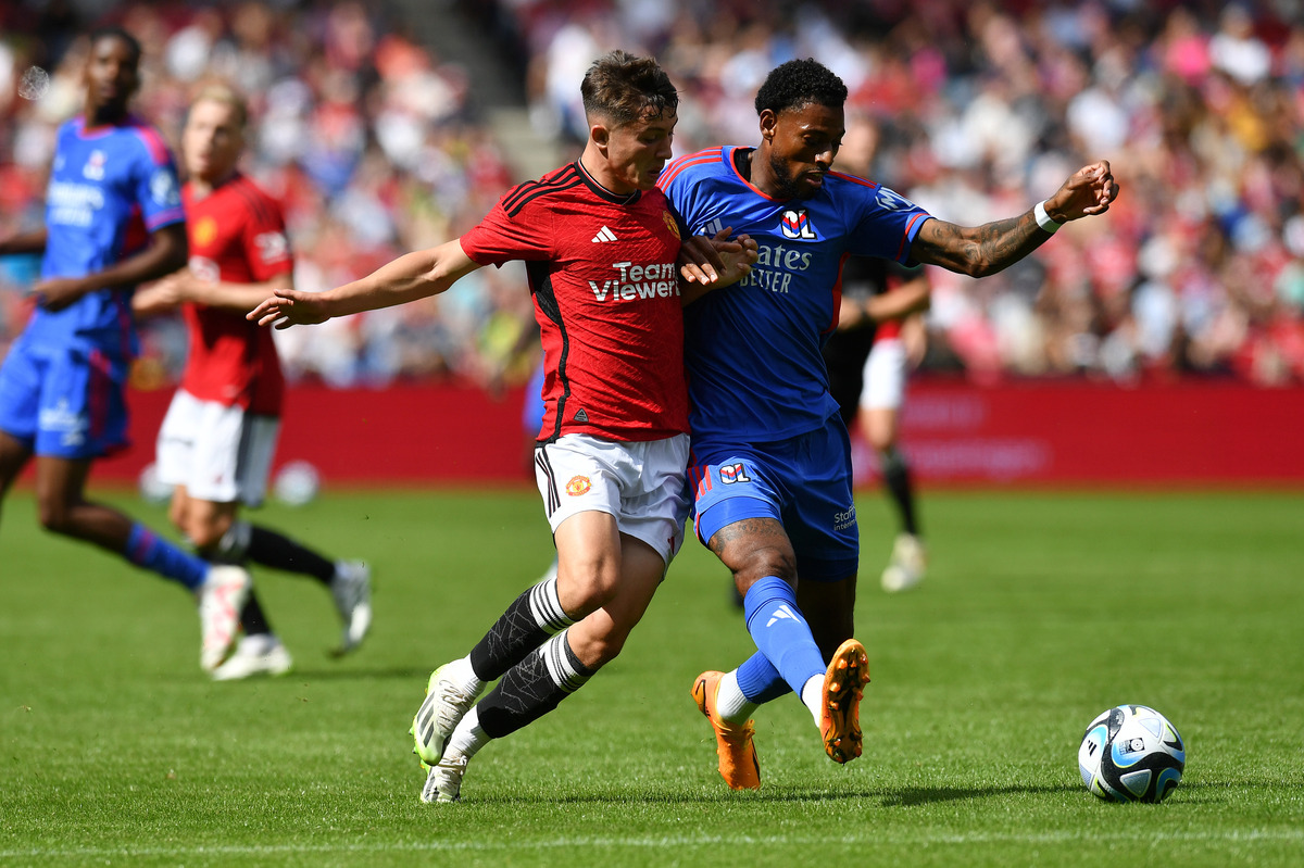 Dan Gore during a Man Utd friendly