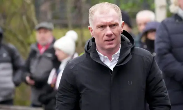 Paul Scholes attending Sir Denis Law's funeral