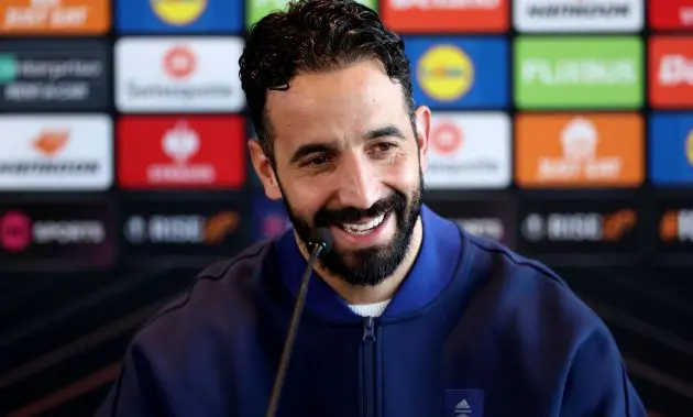 Ruben Amorim smiling in the press conference