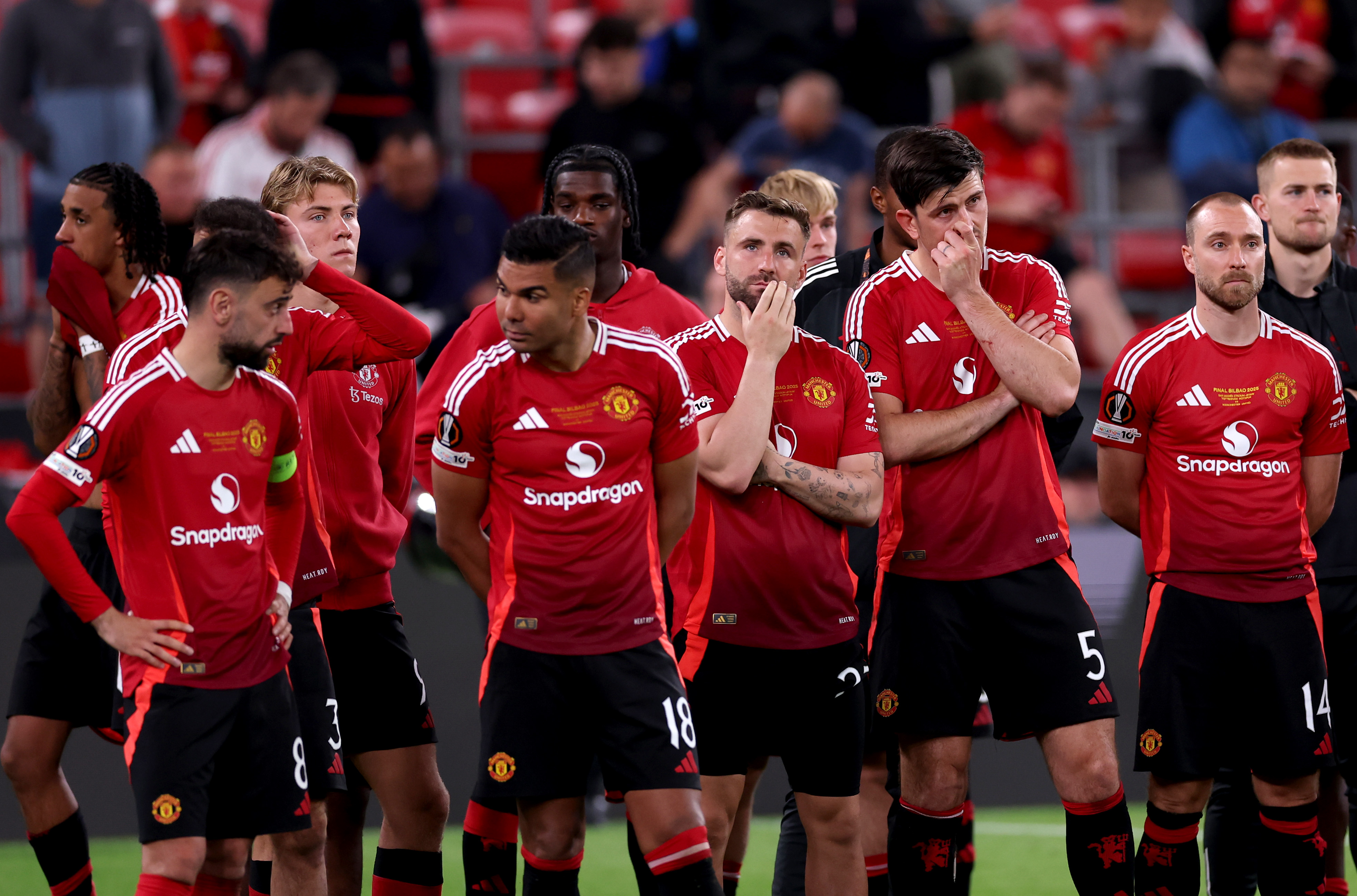 Man United players disappointed after Europe League final defeat