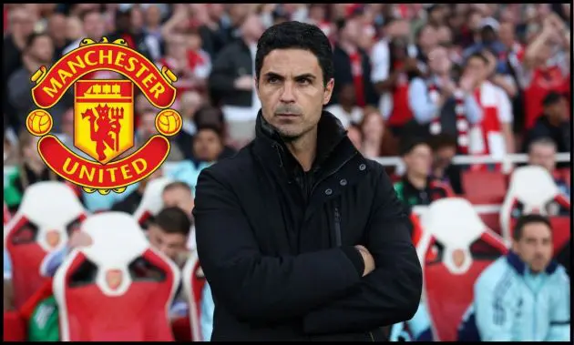 Mikel Arteta looks on from the touchline ahead of kick-off at the Emirates.