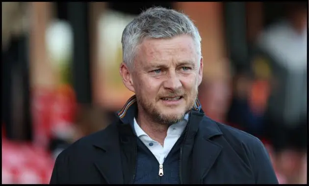 Ole Gunnar Solskjaer watches on from the stands during a Salford City match.