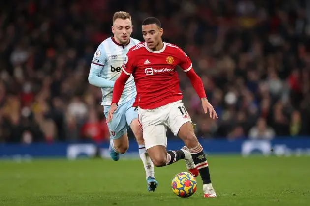 Mason Greenwood in action for Man United