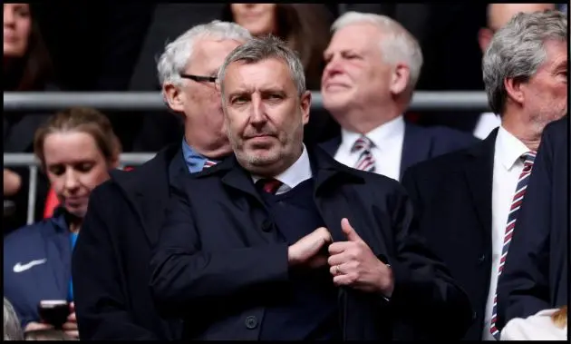 Jason Wilcox looks on while in attendance at Man United’s FA Cup semi-final at Wembley.