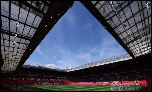A general view inside an empty Old Trafford.