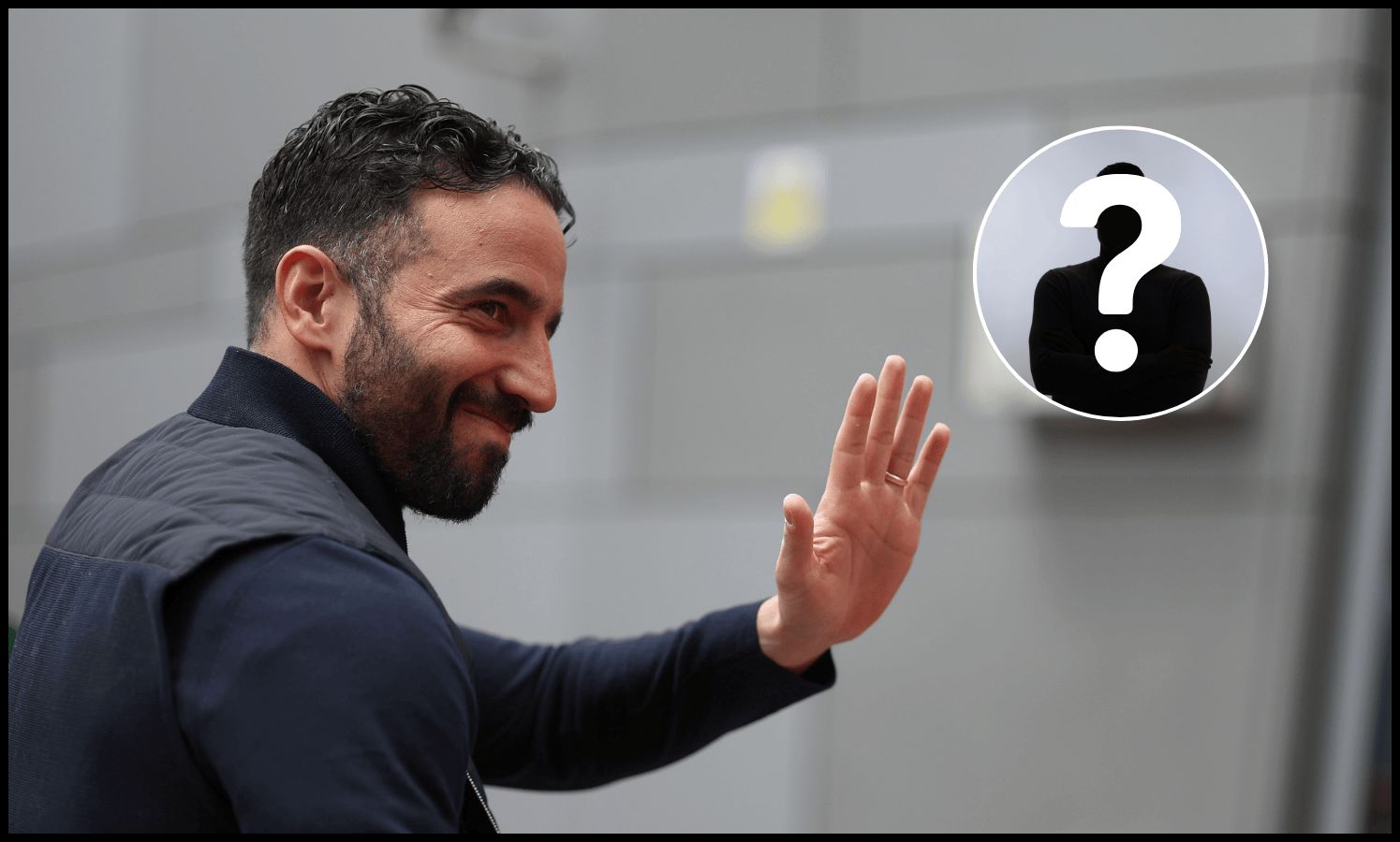 Ruben Amorim waves to Man United fans before facing Brentford.
