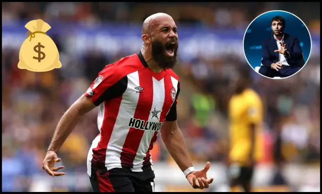 Bryan Mbeumo celebrates scoring for Brentford